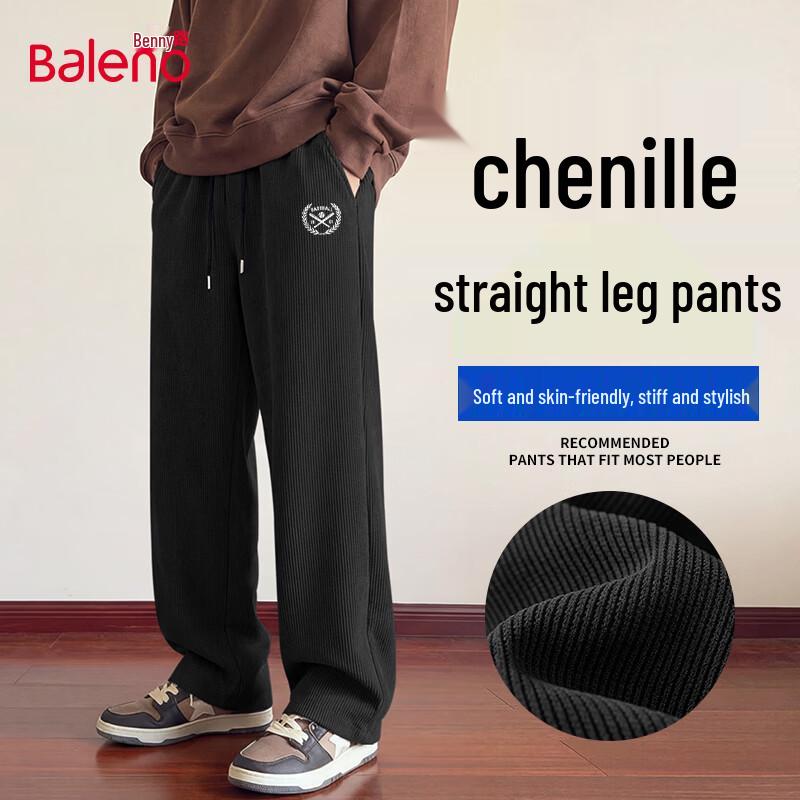 Baleno Men's Chenille Straight-Leg Casual Pants