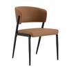 Dining Chair Set of 2 Modern Upholstered with Metal Frame, Ergonomic Backrest, Faux Leather Chair for Dining Room Living Room Kitchen - Chair Only