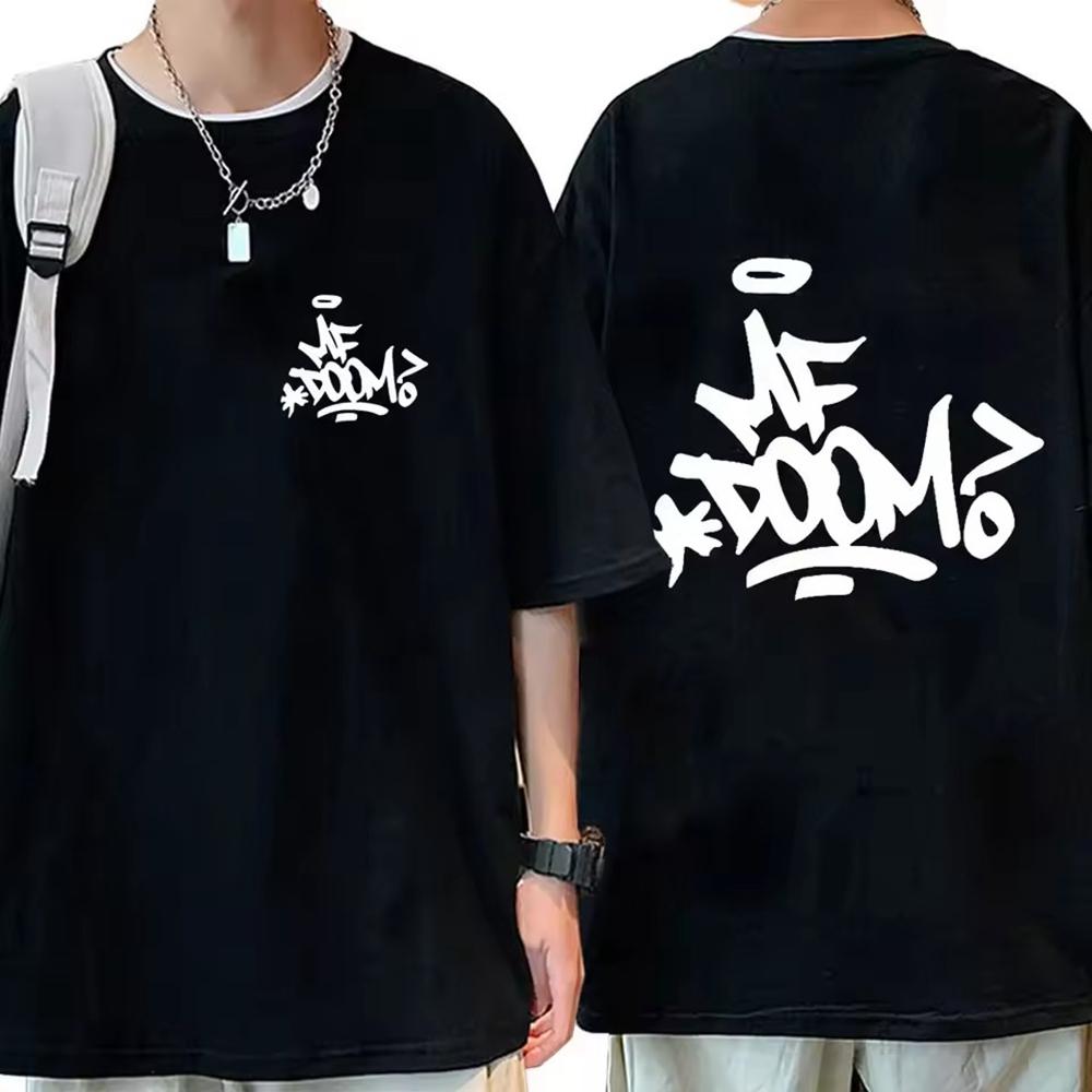 Damen T-Shirts Herren Kleidung Homme Bedrucktes T-Shirt Neu im Top Sänger Mf Doom Madlib Madvillain Zweiseitiges Grafik-T-Shirt