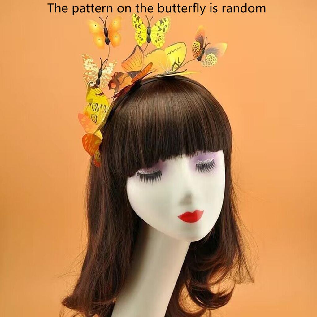 Čelenka 3D Butterfly Butterfly Fascinator Klobouk Tea Party Hat Butterfly Headpiece Butterfly HairBand Butterfly Hair Hoop
