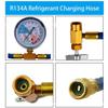 R134a Refrigerant Charging Hose With BPV31 Piercing Valve Piercing Tap Valve Kits Can Tap With Gauge