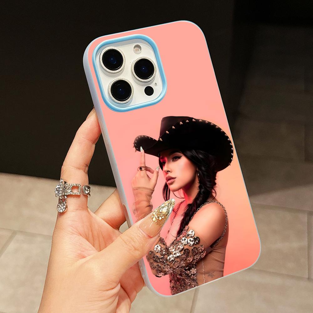 Fashion Becky G Jelly Double layer Light Blue Mobile Phone Case for iPhone 17 16 15 14 13 12 11 Air Pro Max Plus Protective