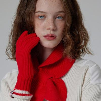 HUNTER [WOMEN] Essential Knit Fingerhole Gloves - Red HDW0002CGZRED