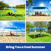 UPF50+ Beach Tent Sun Shade Awning Aluminium Alloy Frame 8 Sandbags 4 Poles Portable Large Canopy for Outdoor Family Camping