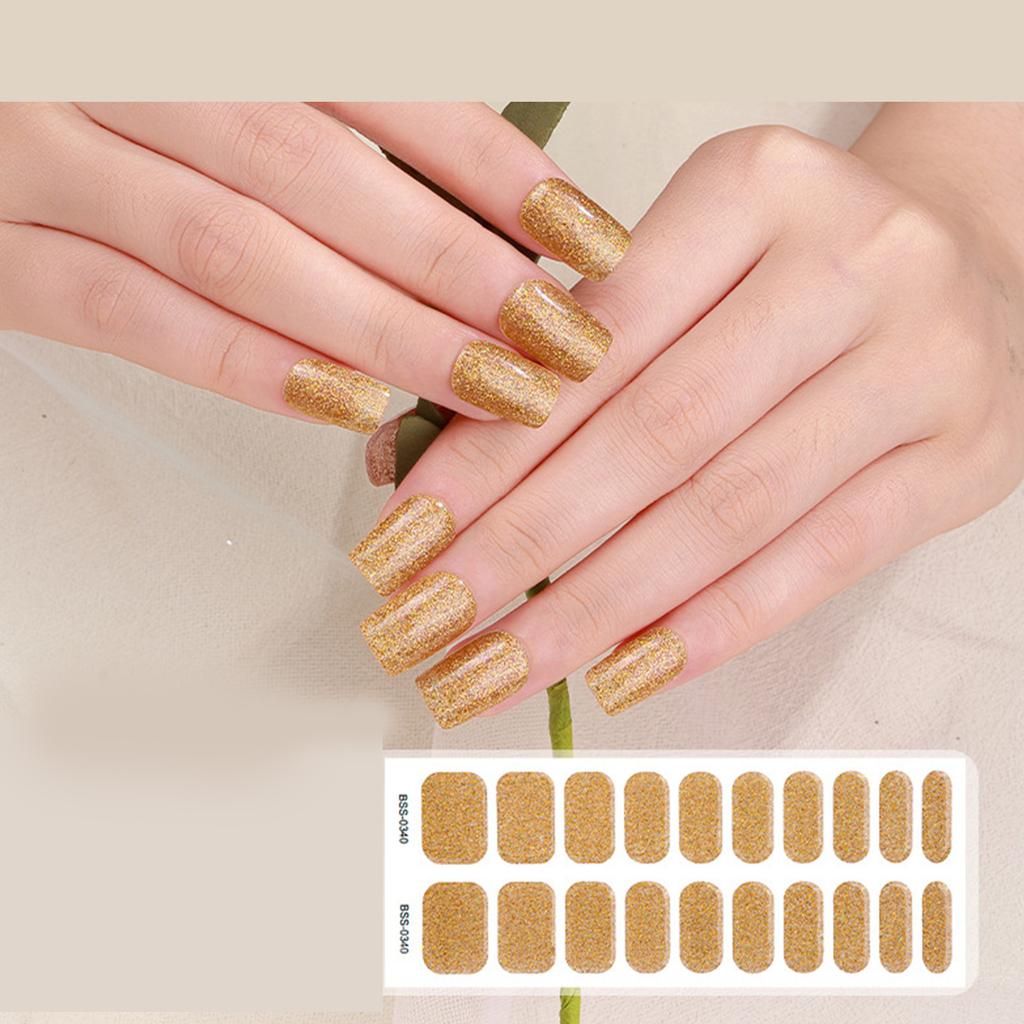 Gel Nail Polish Stickers Full Wraps Nail Stickers UV/LED-Lamp Required Cured Gel Nail Strips for Women Girls