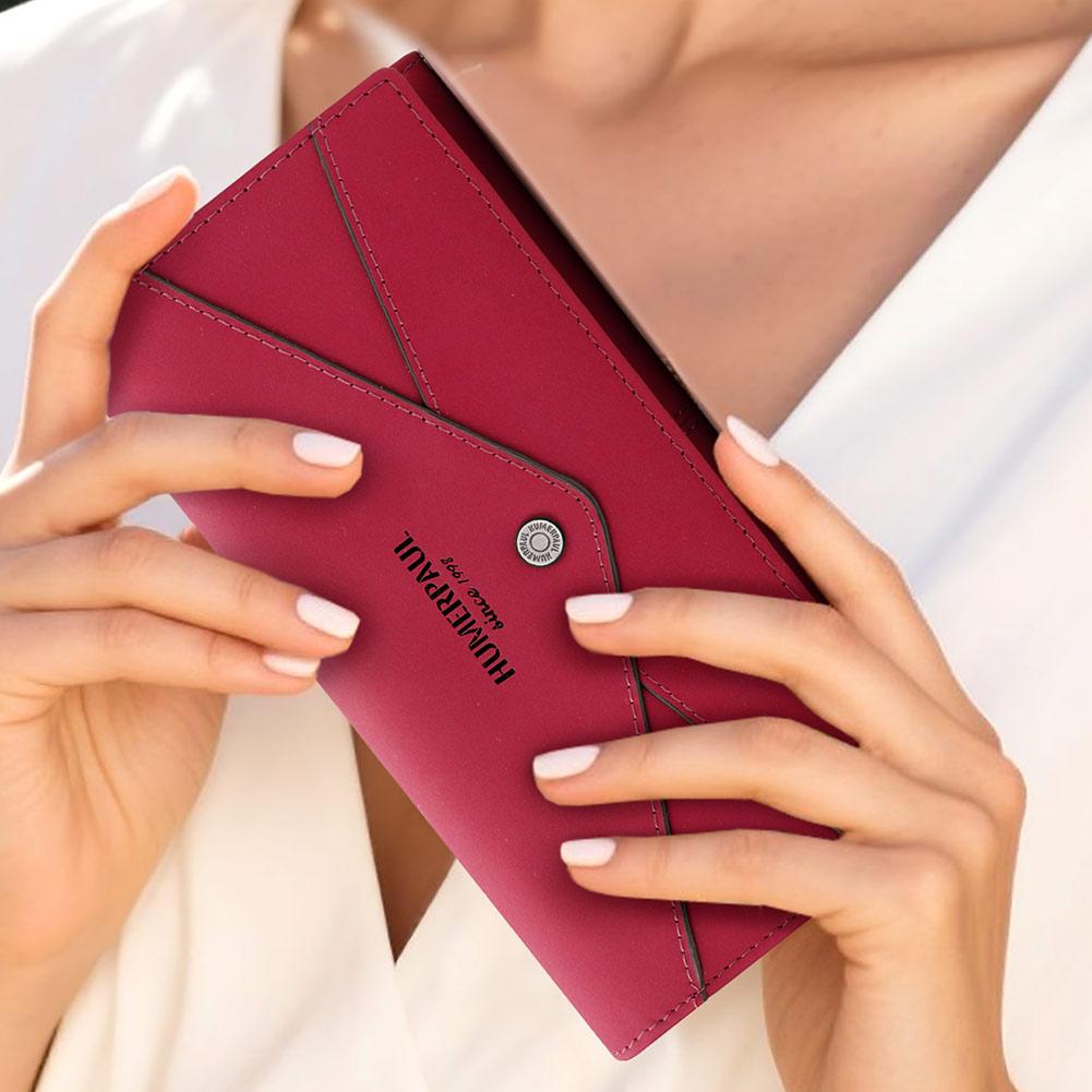 Humerpaul The First Layer of Cowhide Ladies Clutch, Large-capacity RFID Anti-theft Swipe Multi-card Wallet with Photo Window