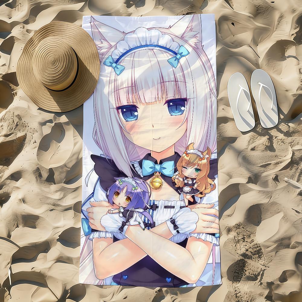 Anime N-nekopara-a Cartoon Towel Beach Towel Oversized Quick Dry Towel Absorbent Soft Swim BeachTowels for Men Women