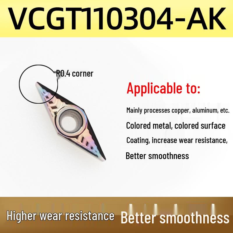 35° Diamond Blade CNC Lathe Inserts VCGT160404 VBGT110302 for Aluminum