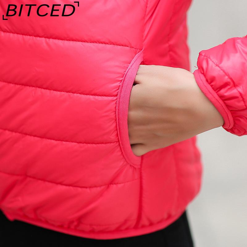 BITCED Autumn/Winter Women's Down-Filled Quilted Jacket Short-Length Hooded Cotton Coat Women's Slim-Fit Thickened Cotton-Padded Outerwear