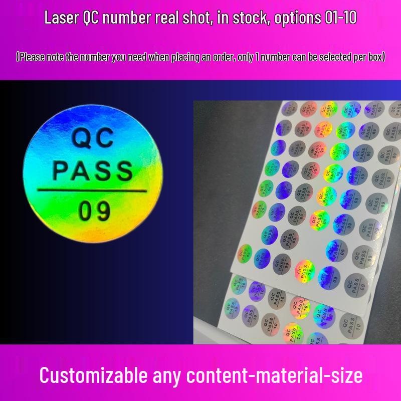 Bright Silver Self-Adhesive Laser Anti-Counterfeit QC Label Sticker