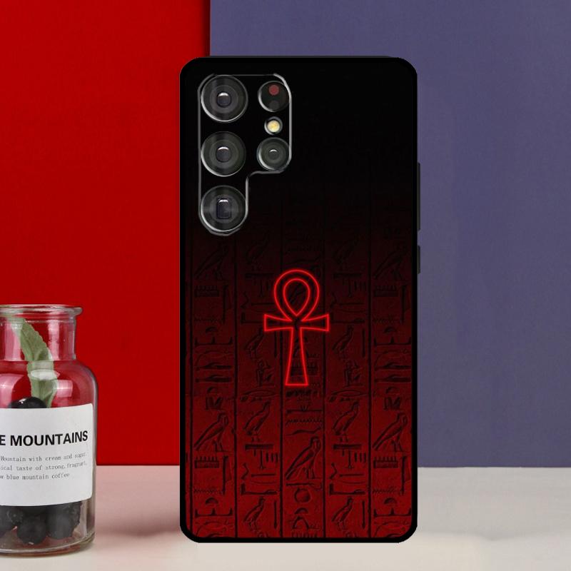Egypt Nefertiti Anubis Ankh Funda Case For Samsung Galaxy S25 Ultra S9 S10 S20 FE S21 S22 S23 Plus S24 Ultra Phone Cover