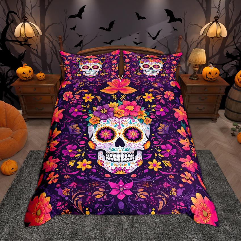 Comforter Homewish Funny Skull Skeleton 2Pcs/3Pcs Happy Halloween Bedding Treat Or Trici