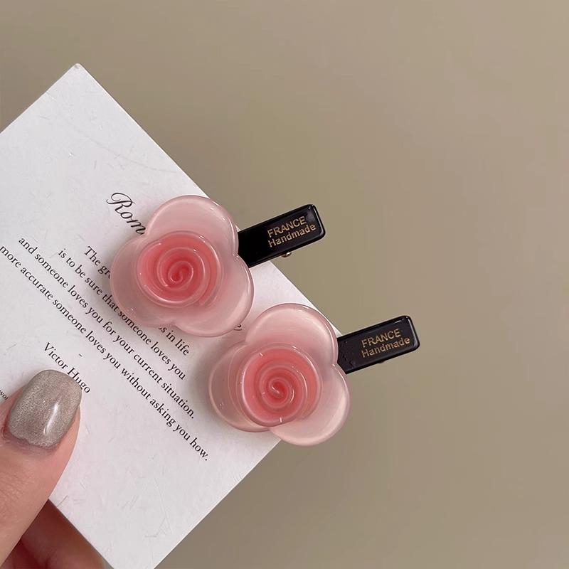 Rose Flower Acetic Acid Hair Clip AtmosphereSide Bangs ClipGirlish Side Clip Broken HairDuckbeak Clip Hair Accessory