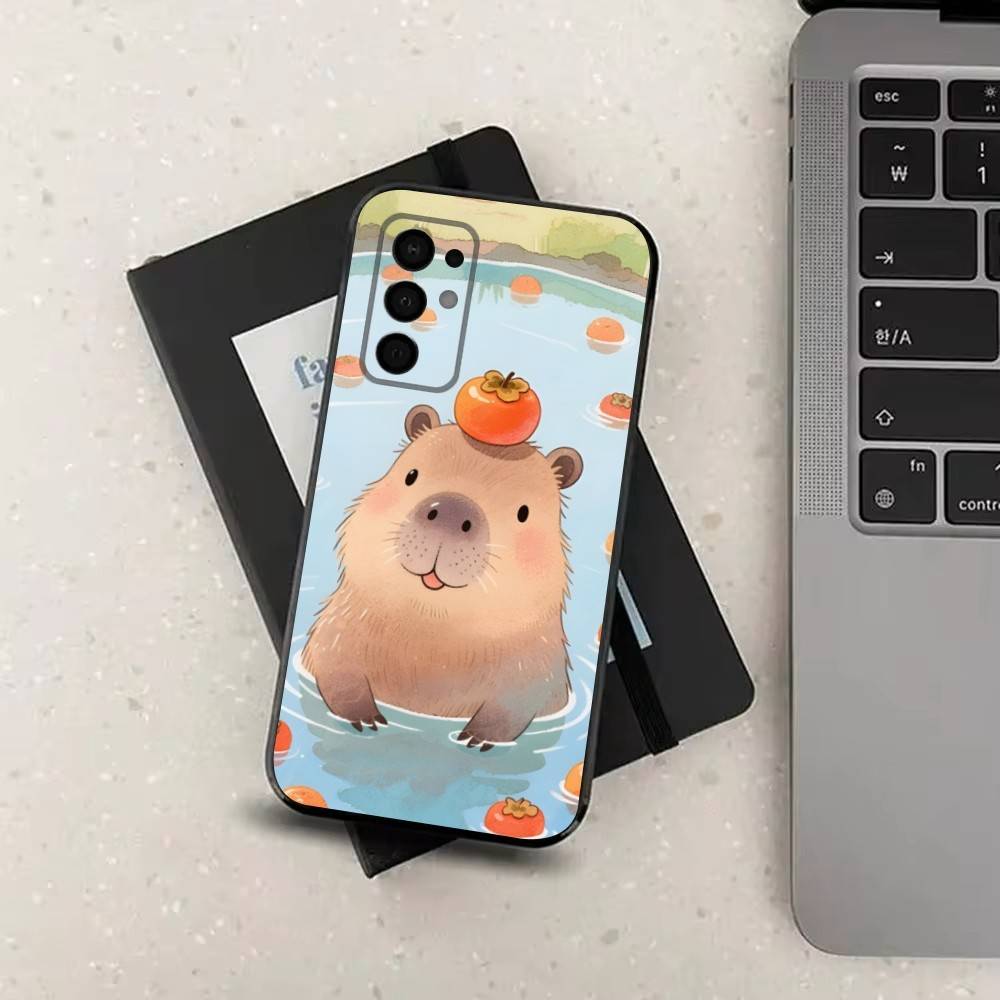 Capybara Painting Cartoon Phone Case For Samsung Galaxy A73,31,8,9,53,32,72,41,J7,52,71,22,Note Soft Black Silicone Cover