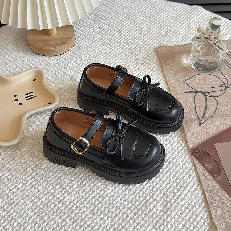 Girls' leather shoes 2025 spring and autumn new children's shoes Lolita black campus little girl princess performance shoes