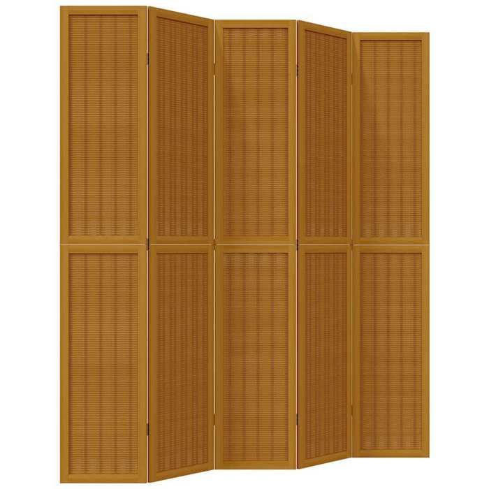 VidaXL Room Divider 5 Panels, Room Separator, Privacy Screen, Folding Screen Bedroom Living Room, Brown Wood 358824