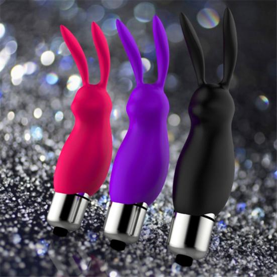 Mini Bunny Silicone Vibrator Dual Stimulation Clitoral Massager with Whisper-Quiet Motor Waterproof Body-Safe Easy-Clean Discreet Adult Toy for Women