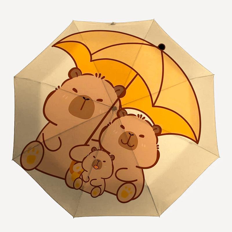 1pc Bear Family Umbrella Illustration Umbrella with Plastic Handle,Suitable for All Seasons Home Travel Outdoor UmbrellaSanlio119