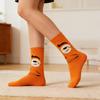 1 Pair Funny Expression Socks Autumn Winter Moisture Wicking Breathable Mid-calf Socks Men Women Stretch Sports Casual Crew Socks