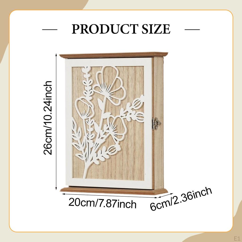 Key Cabinet Wall Mounted, Holder Handmade Solid Storage for Home Doorway Entryway Gift