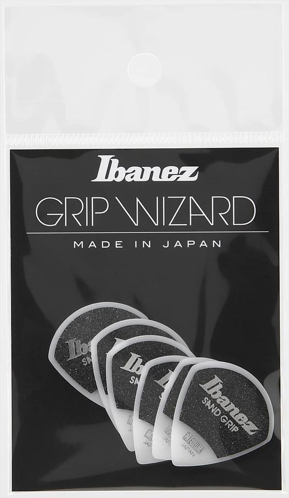 IBANEZ Pick Using Material Grip Wizard Series Sand Grip Pick White PPA18MSGWH Teardrop Non-slip [MEDIUM] 6-pack
