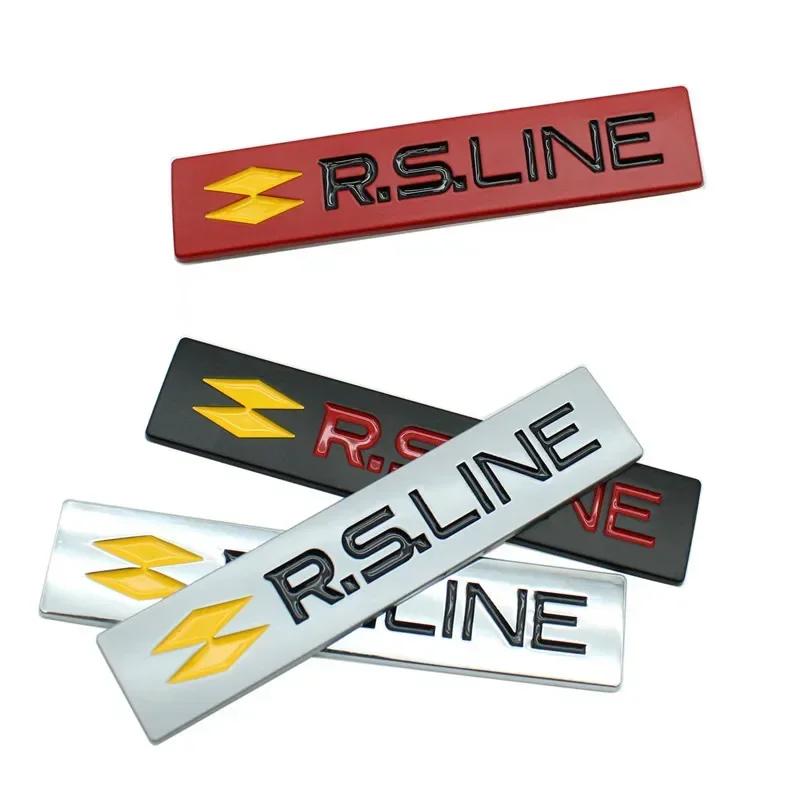 3D Metal RS Line Logo Rear Trunk Emblem Badge Side Fender Car Sticker Decals Styling Accessories