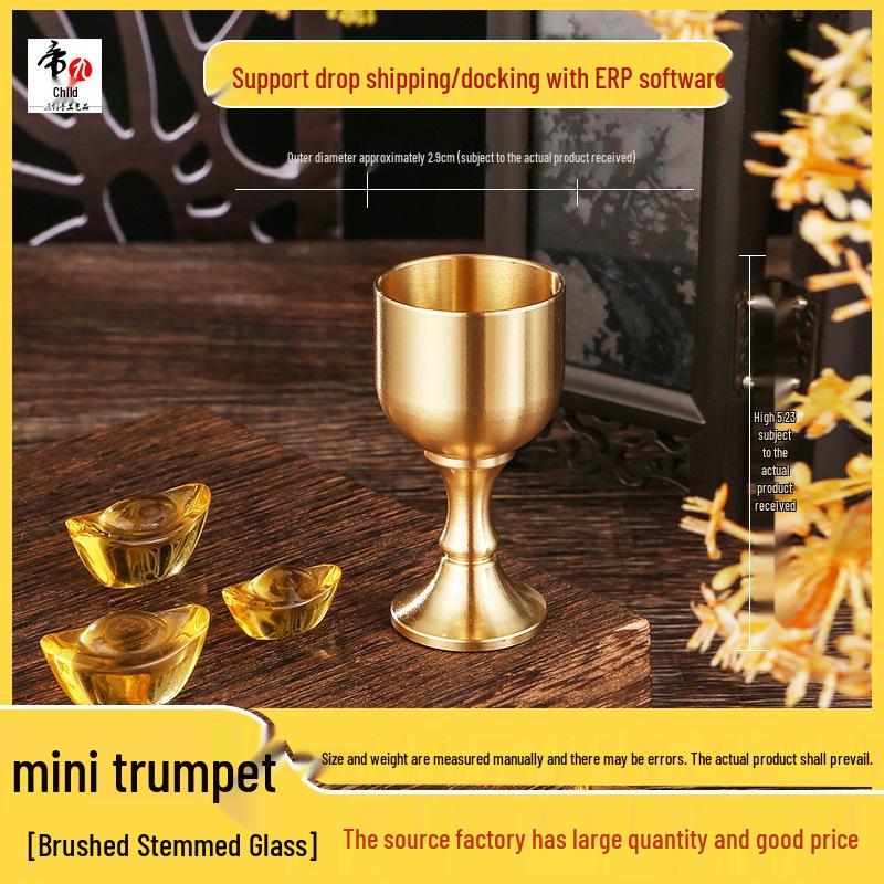 

Бокал для байцзю из латуни на ножке (Одна унция) - Маленькое креативное настольное украшение Boxed