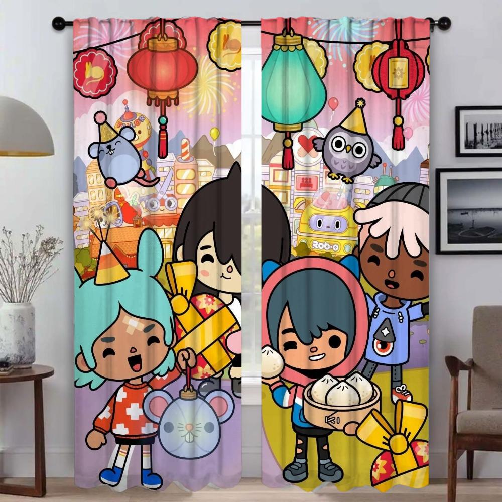 

Tocas Life World Элегантные шторы для комнаты, затемняющие шторы для камеры, разделительные шторы для домашнего интерьера, 2 шт., гостиная, ребенок W50xH70cmx2pcs-CL