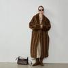 New thin medieval women's green fruit collar bat sleeve environmentally friendly fur mink coat imitation mink coat