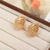 Light Lux Retro Gold Mesh Weave Hollow Earrings for Women - European American Design