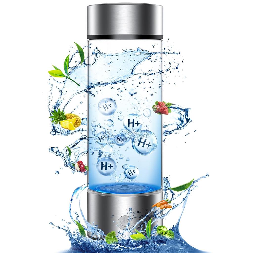 Hydrogen Water Bottle Portable Rechargeable Hydrogen Water Rapid Electrolysis with SPE/PEM Technology for Home Office Travel