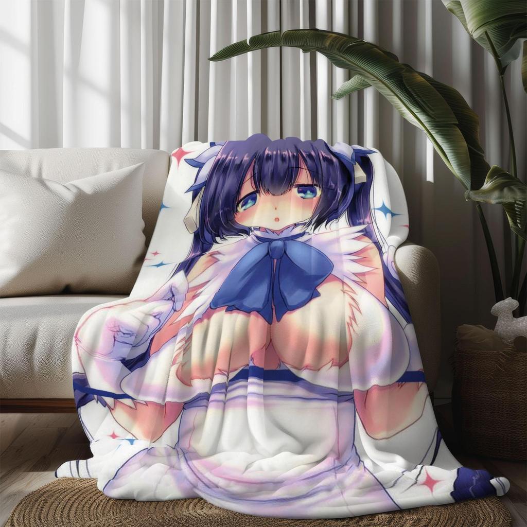 Cute Anime Girl Blanket - Soft Throw with Bunny Design, Perfect for Bedroom Decor, Unique Gift for Manga Fans