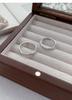 S999 Sterling Silver Minimalist Diamond Shape Adjustable Couple Ring Set - Light Luxury Pure Silver Band