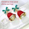Sparkling Bowknot Bell Drop Earrings for Women and Girls Handmade Holiday Jewelry Stylish Christmas Party Accessories