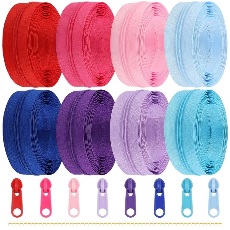 Zippers Repair Kits #3 #5 Sewing Zippers Nylon Coil Zippers for DIY Sewing Craft Clothes Bag Purse Making Supplies