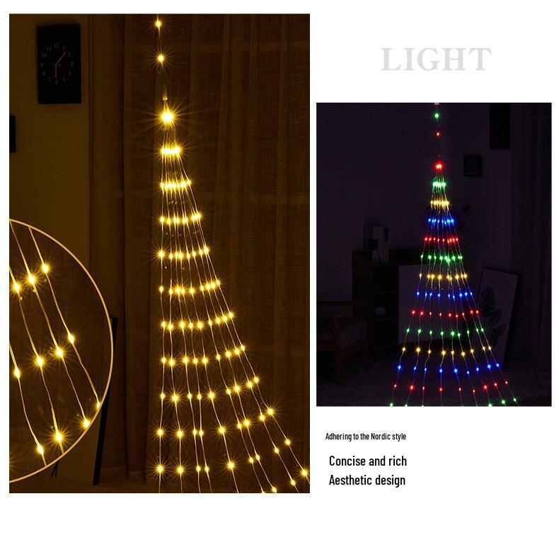 LED Star Waterfall Lights Outdoor Christmas Courtyard Decoration