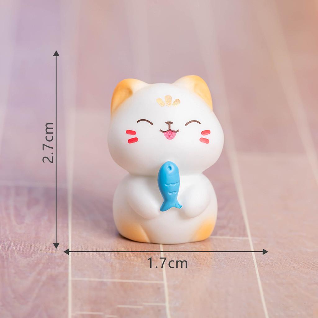 8Pcs Cartoon Mini Cat Miniatures Resin Animal Ornaments Fairy Garden Decoration Micro Landscape 