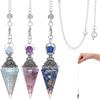 Amethyst Rainbow Stone Aquamarine Crystal Pendulum, Wiccan Supplies and Tools, Pendulos De Energia, Healing Crystals for Energy Balancing Chakra