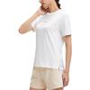 Anta Solid Color Letter Print Pullover Round Neck Short Sleeve T-Shirt Women Tops White 162038108-1