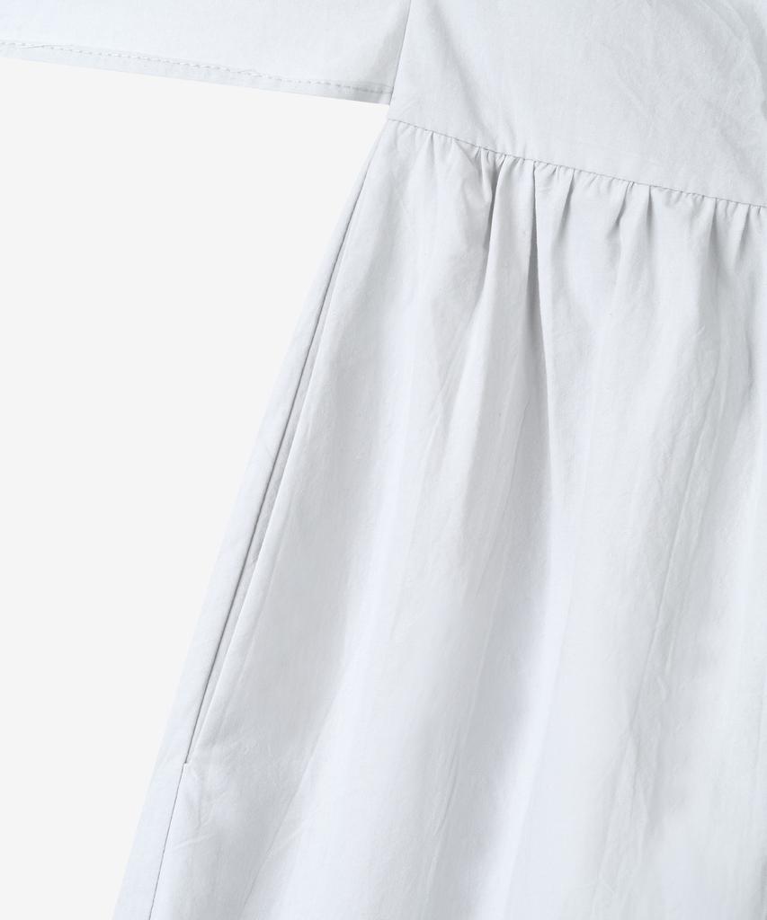 Basica Waist Tie Shirred Dress (Gray)