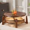 Modern Chinese Style Glass Fruit Bowl With Acacia Wood Lid Or Base Elegant Snack Dessert Serving Tray Home Kitchen