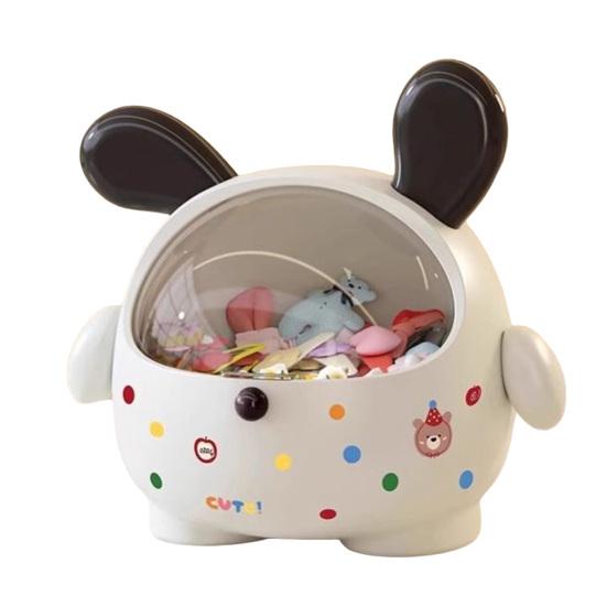 

Storage Box Large Capacity with Dust-proof Clear Lid Organizer Keep Desktop Tidy Space-saving Organizer for Hair Accessories Jewelry A чёрный