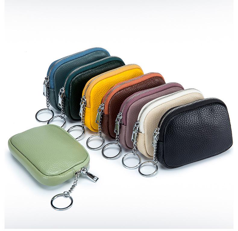 Ultra-Thin Soft Leather Mini Coin & Key Earphone Pouch for Ladies