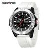 SANDA Multifunctional Outdoor Waterproof Watch with Three-Time Zone and Calendar Features for Students