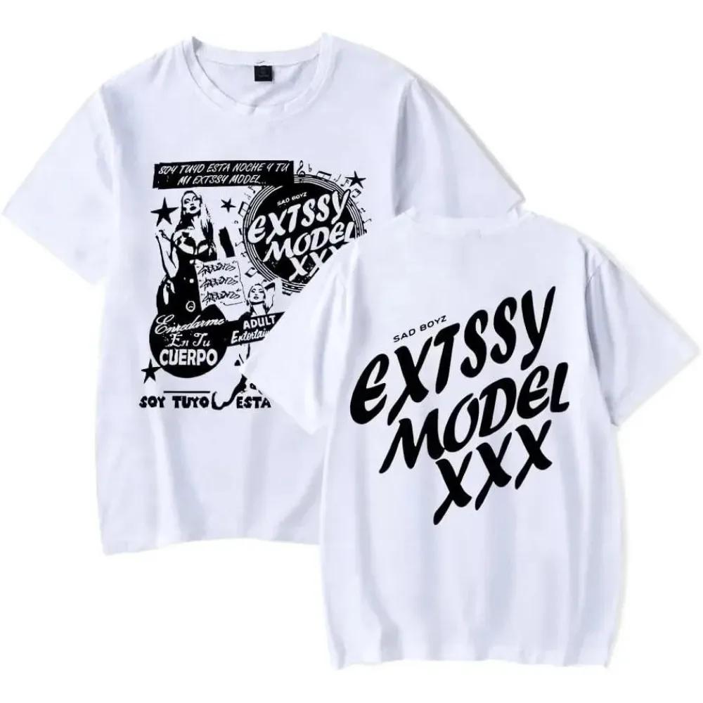 Junior H Las Flores Tee Sad Boyz Tour Merch Print Men's T-shirts Summer Women Man Fashion Casual Short Sleeve Cotton Tops Tee
