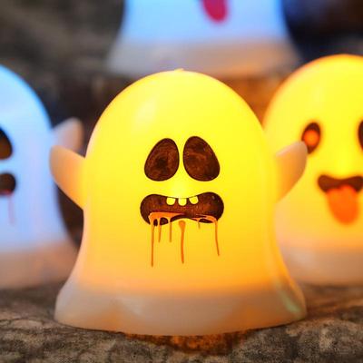 Halloween Dekorationen LED Kerzenlicht Plastik Geist Totenkopf Lampe Für Zuhause Bar Spukhaus Halloween Party Deko Horror Requisiten