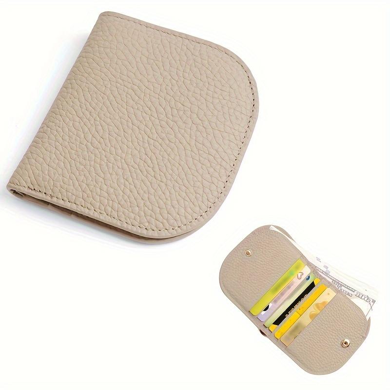 Women'S Genuine Leather Wallet, Slim Half-Round Design, Double-Fold Card Holder with Zipper for Coins, a Perfect Gift.