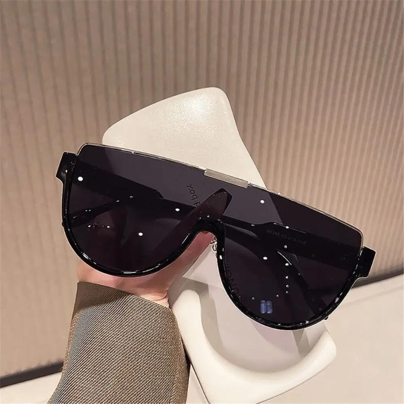 New Monoblock Semi-round Sunglasses Designer Half Frame Oversized Sun Glasses for Women Men Outdoor