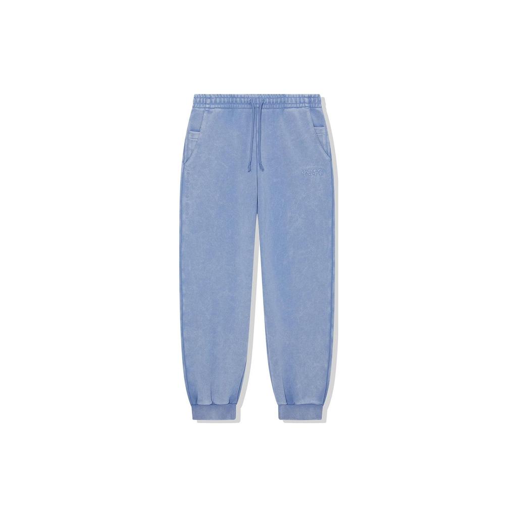 Li Ning Vital Series Solid Color Mid Waist Tapered Knit Sports Pants Unisex pants Butterfly-Blue AKLT683-2