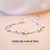 S925 Sterling Silver Double Star Layered Bracelet - Korean Style, Versatile Design, Perfect Gift for Girlfriend
